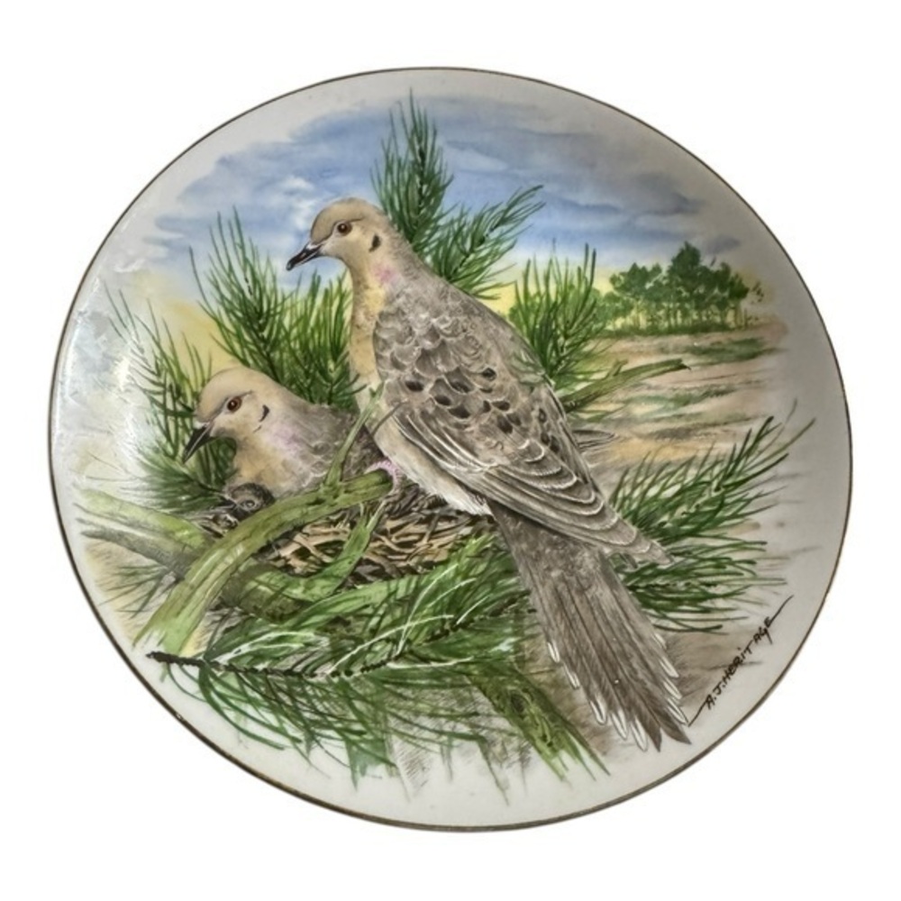 Game Birds of the South Southern Living 1982 A.J. Heritage Plate Morning Dove